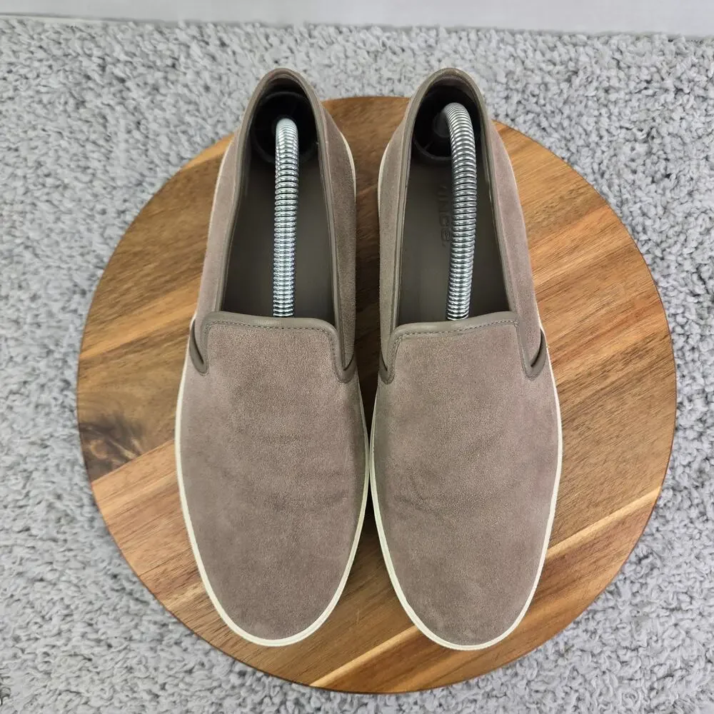 Vince Womens 9.5 Brendon B Brown Suede Slip On Platform Casual Lifestyle Sneaker